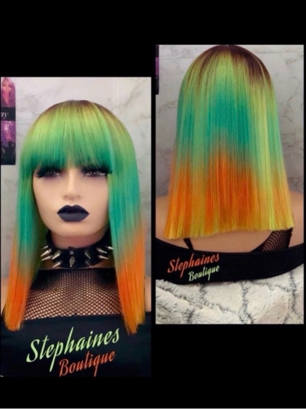 Human Hair Blended Bang Wig